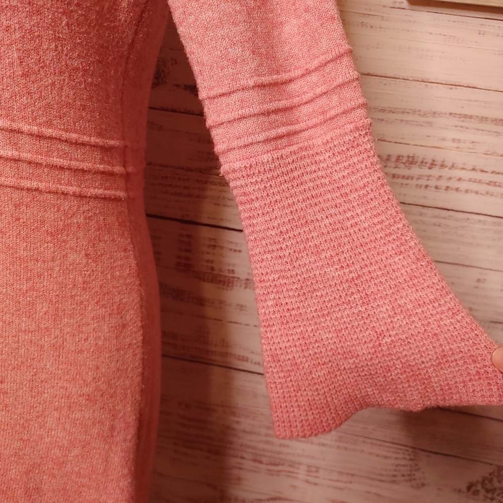 Cream knit pink sweater dress size M - Picture 4 of 10